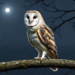 the barn owl is the ghostly guardian of the night, with its striking white heart-shaped face and silent flight, making it an iconic symbol of stealth and wisdom in the darkness.